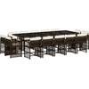 Image de vidaXL Ensemble de jardin 15 pièces avec coussins Marron Poly rotin