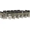 Image de vidaXL Ensemble de jardin 15 pièces avec coussins gris clair Poly rotin
