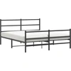 Image de vidaXL Cadre de lit avec tête et pied de lit en métal noir 160x200 cm
