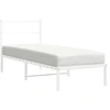 Image de vidaXL Lit métallique sans matelas avec tête de lit blanc 75x190 cm