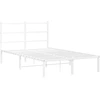 Image de vidaXL Cadre de lit avec tête de lit en métal blanc 120x190 cm