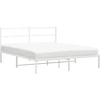 Image de vidaXL Cadre de lit avec tête de lit en métal blanc 160x200 cm
