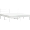 Image de vidaXL Cadre de lit avec tête de lit en métal blanc 183x213 cm