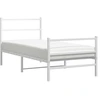 Image de vidaXL Cadre de lit avec tête et pied de lit en métal blanc 90x190 cm