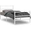 Image de vidaXL Cadre de lit avec tête et pied de lit en métal blanc 107x203 cm
