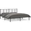 Image de vidaXL Cadre de lit avec tête de lit en métal noir 183x213 cm