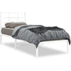 Image de vidaXL Lit métallique sans matelas avec tête de lit blanc 75x190 cm