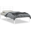 Image de vidaXL Cadre de lit avec tête de lit en métal blanc 107x203 cm