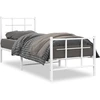 Image de vidaXL Cadre de lit avec tête et pied de lit en métal blanc 75x190 cm