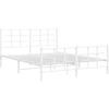 Image de vidaXL Cadre de lit avec tête et pied de lit en métal blanc 150x200 cm