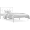 Image de vidaXL Cadre de lit avec tête de lit en métal blanc 107x203 cm