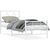 Image de vidaXL Cadre de lit avec tête et pied de lit en métal blanc 80x200 cm
