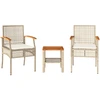 Image de vidaXL Ensemble Bistro 3 pièces avec coussins Beige Poly rotin Acacia