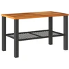Image de vidaXL Table de jardin noire 70x38x42 cm Poly rotin acacia