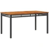 Image de vidaXL Table de jardin noire 140x80x75 cm Poly rotin acacia