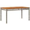 Image de vidaXL Table de jardin Gris 140x80x75 cm Poly rotin Acacia