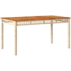 Image de vidaXL Table de jardin beige 140x80x75 cm Poly rotin acacia