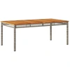 Image de vidaXL Table de jardin Gris 180x90x75 cm Poly rotin Acacia