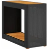 Image de vidaXL Table d'appoint de jardin avec plateau en bois noir Poly rotin