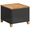 Image de vidaXL Table de jardin noire 45x45x37 cm Poly rotin acacia