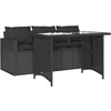 Image de vidaXL Ensemble de jardin 2 pièces avec coussins Noir Poly Rattan