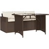 Image de vidaXL Ensemble de jardin 2 pièces avec coussins Marron Poly rotin