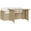 Image de vidaXL Ensemble de jardin 2 pièces avec coussins Beige Poly Rattan