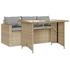 Image de vidaXL Ensemble de jardin 2 pièces avec coussins Beige Poly Rattan