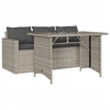 Image de vidaXL Ensemble de jardin 2 pièces avec coussins gris clair Poly rotin