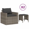 Image de vidaXL Ensemble de salon de jardin 4 pièces avec coussins Gris Poly rotin