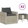 Image de vidaXL Ensemble de salon de jardin 4 pièces avec coussins gris clair Poly rotin