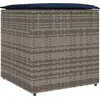 Image de vidaXL Coffre à coussins avec rangement Gris 50 x 50 x 50 cm Poly-Rattan