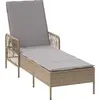 Image de Chaise longue vidaXL beige et gris clair 200 x 55 x 92 cm en polyrotin