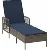 Image de Chaise longue vidaXL Gris et bleu marine 200 x 55 x 92 cm en polyrotin