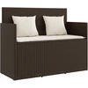 Image de vidaXL Banc de jardin avec coussins Marron Poly Rattan