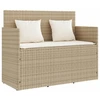 Image de vidaXL Banc de jardin avec coussins Beige Poly Rattan