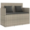 Image de vidaXL Banc de jardin avec coussins gris clair Poly rotin