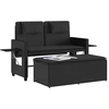 Image de vidaXL Banc de jardin Réglable avec coussins Noir Poly Rattan