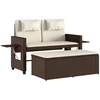 Image de vidaXL Banc de jardin Réglable avec coussins Marron Poly Rattan