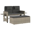 Image de vidaXL Banc de jardin Réglable avec coussins Gris clair Poly rotin