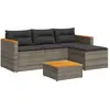 Image de vidaXL Ensemble de salon de jardin 3 pièces avec coussins Gris Poly rotin