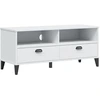 Image de vidaXL Armoire TV VIKEN Blanc Matériau dérivé du bois