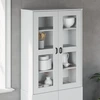Image de vidaXL Rehausse pour highboard VIKEN Blanc Matériau dérivé du bois