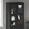 Image de vidaXL Élément supérieur pour highboard VIKEN Noir Matériau dérivé du bois