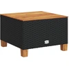 Image de vidaXL Table de jardin noire 55x55x36 cm Poly rotin acacia