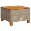 Image de vidaXL Table de jardin beige 55x55x36 cm Poly rotin acacia