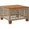 Image de vidaXL Table de jardin beige 55x55x36 cm Poly rotin acacia