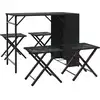 Image de vidaXL Salon de jardin 5 pièces Pliable Noir Poly Rattan