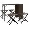 Image de vidaXL Salon de jardin 5 pièces pliable brun poly rotin