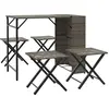Image de vidaXL Ensemble de jardin 5 pièces pliable Gris Poly rotin